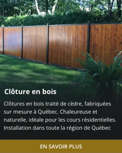 Clôture de bois sur mesure pour cour arrière