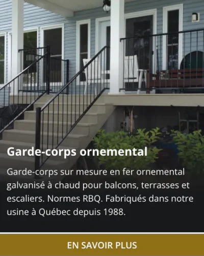 Garde corps en fer ornemental à Québec
