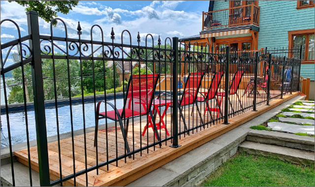 Clôture résidentielle en fer ornemental, sécuritaire et durable à Québec, Lévis, Beauport