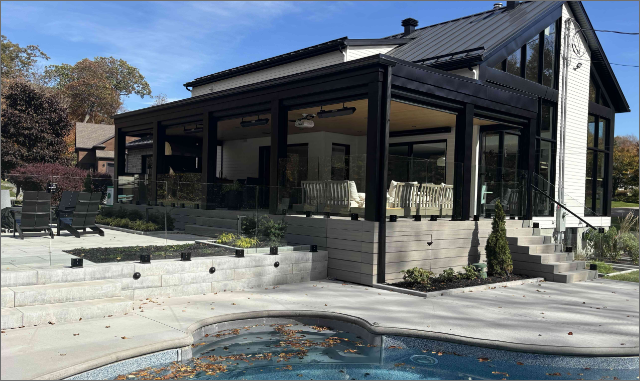 Garde-corps en verre sur spigots, 12mm, design épuré à Québec, Lévis, Charlesbourg